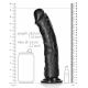 Mega Dildo curvo RealRock 25 x 5,6 cm nero