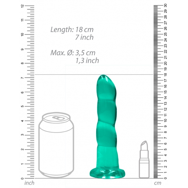 Gode Twist Crystal RealRock 16 x 4cm Vert