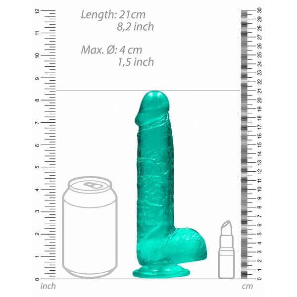 Dildo trasparente 16 x 4 cm verde