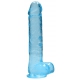 Dildo trasparente 19 x 4,5 cm blu