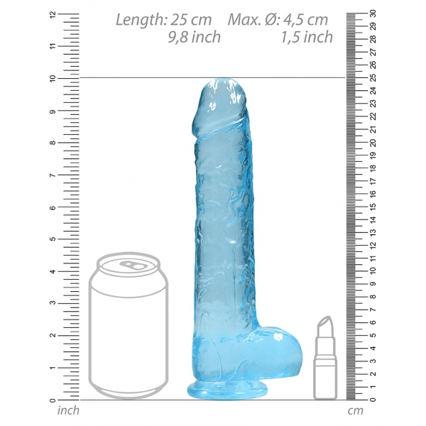Kristalheldere Dildo 19 x 4,5cm Blauw
