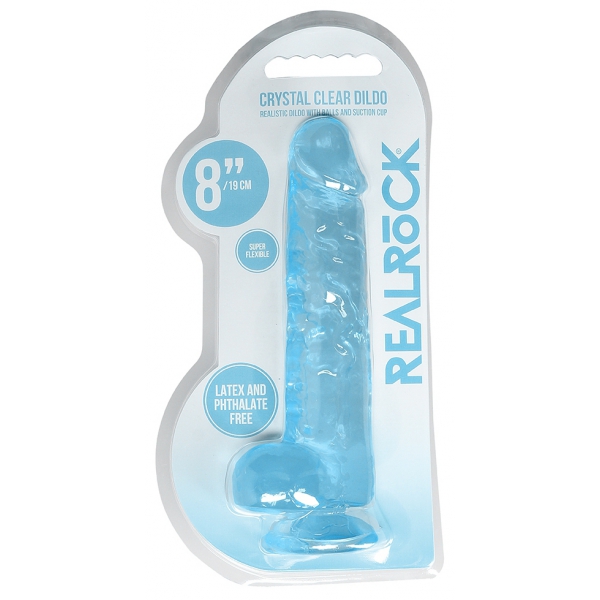 Dildo cristalino 16 x 4cm Azul