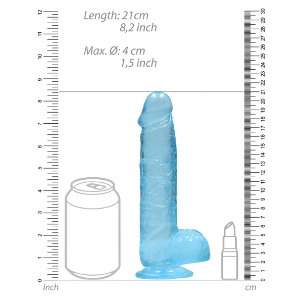 Crystal Clear Dildo 16 x 4cm Blue