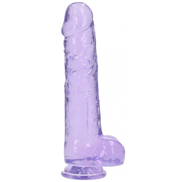 Dildo cristalino 21 x 5,5cm roxo