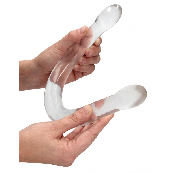 Double Gode Crystal RealRock 42 x 3.5cm Transparent