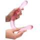 Dildo doppio di cristallo RealRock 42 x 3,5 cm rosa