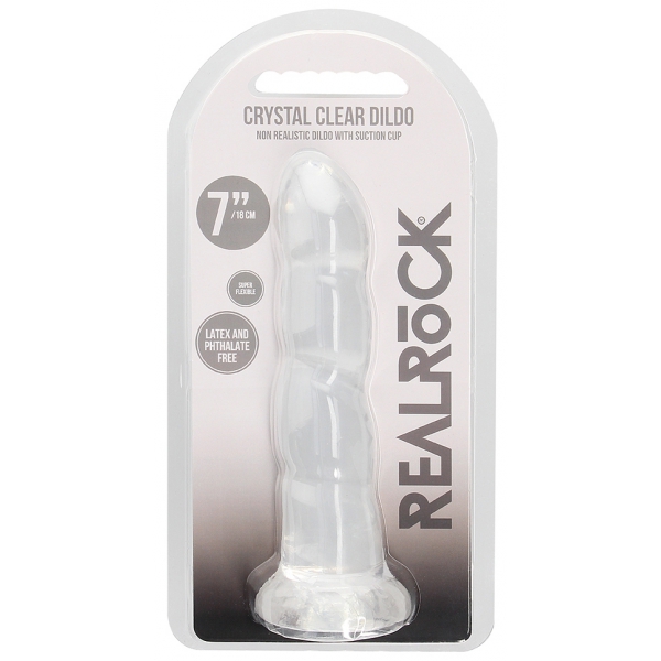 Dildo Twist Crystal RealRock 16 x 4cm Transparent