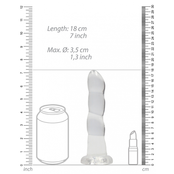 Dildo Twist Crystal RealRock 16 x 4cm Transparent