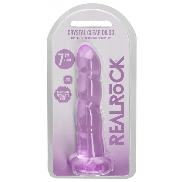Dildo Twist Crystal RealRock 16 x 4cm Purple