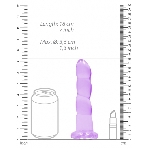 Dildo Twist Crystal RealRock 16 x 4 cm Viola