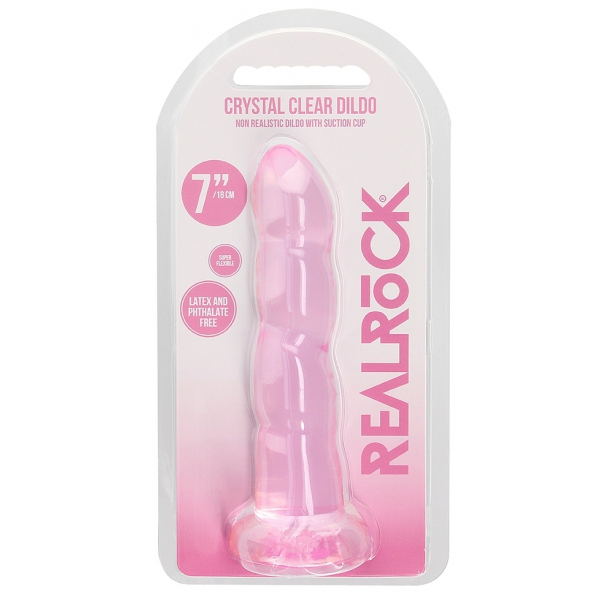Dildo Twist Crystal RealRock 16 x 4cm Pink