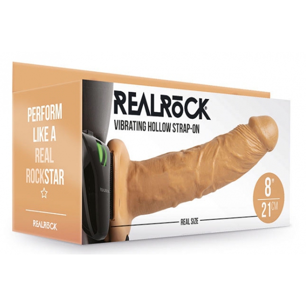 Dildo de cinta vibratória Vibe RealRock 20 x 4,5cm Latino