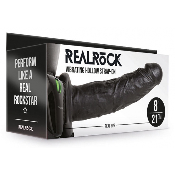 Dildo Vibrationsgürtel Hollow Vibe RealRock 20 x 4.5cm Schwarz