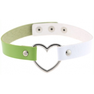 Heart Duo Necklace White-Green