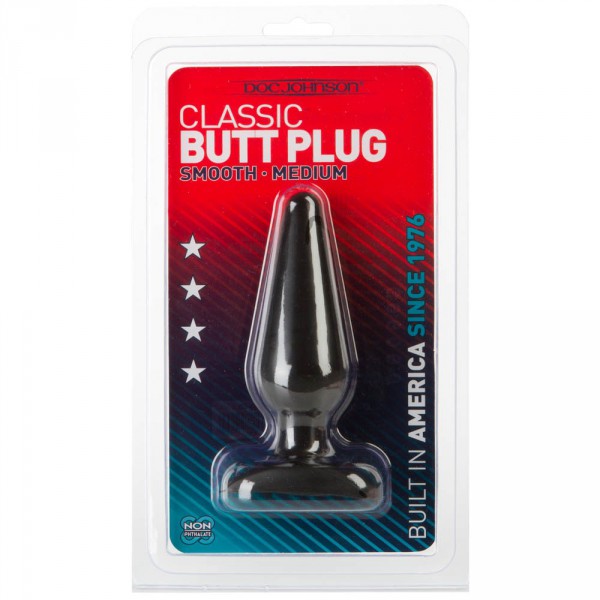 Buttplug Smooth 12 x 3,8 cm Zwart