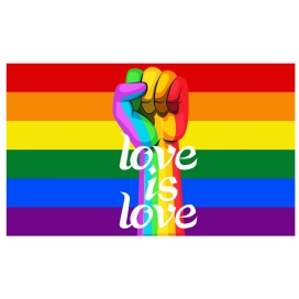 Bandera arco iris Love is Love 60 x 90cm