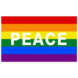 D700 Love & Peace Gay Pride Flag 006 90x150cm