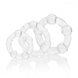 Set of 3 Clear Cockring Balls