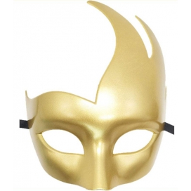 KinkHarness Flame Big Horned Mask - One Color GOLD