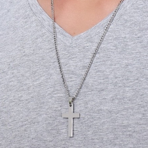 Malejewels CROSS Kreuz Anhänger mit Silber Kette