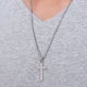 Cross Pendant Chain Necklace For Men SILVER