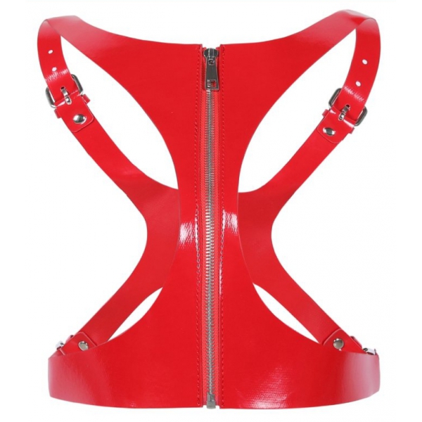 Sm Vinyl Corset Red