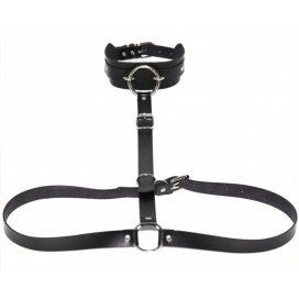 Waist Belt strap With O Ring Collar BLACK