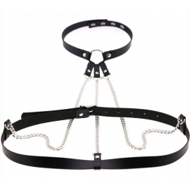Kinky Party Necklace + Belt Neck Black