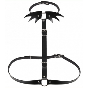 Kinky Party Wing Collar Belly Belt BLACK