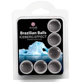 Secret Play Confezione da 6 sfere per massaggio brasiliano effetto iceberg