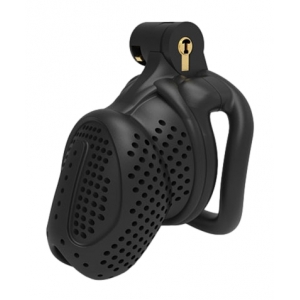 CockLock Tiger Head Plastic Chastity Cage BLACK BENT