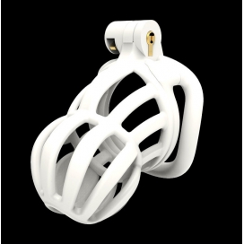 Narrow Plastic Chastity Cage WHITE BENT