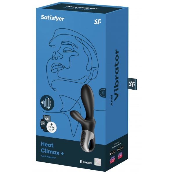Angeschlossener Prostata-Stimulator Heat Climax + Satisfyer 11 x 3.5cm