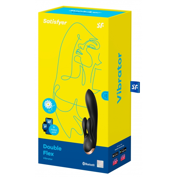 Vibro Rabbit Connected Double Flex Satisfyer 20cm Negro