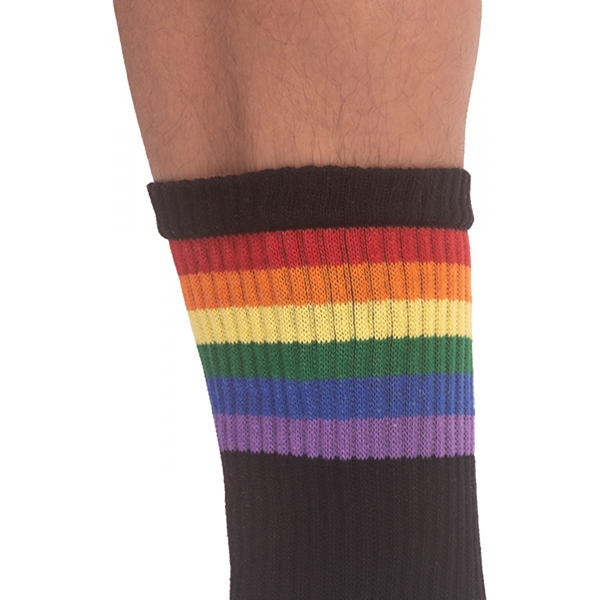 PRIDE GYM Rainbow black socks