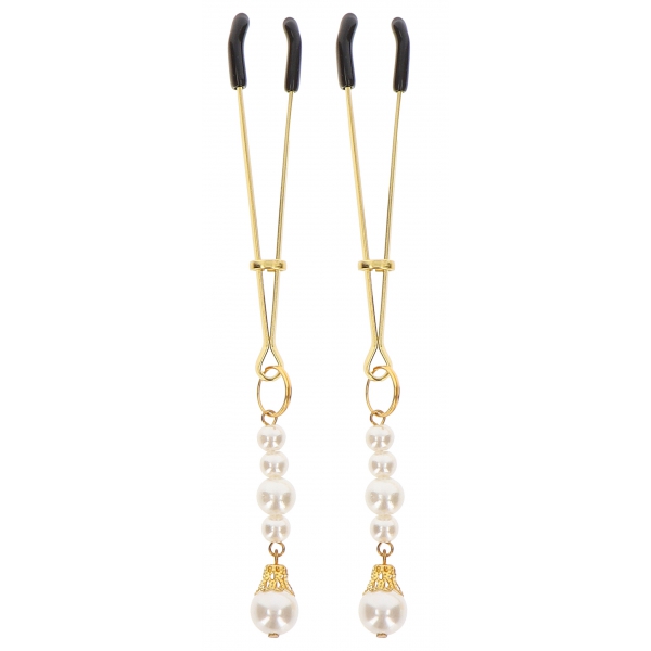 Tweezers Pearls Taboom Gold Nipple Clips