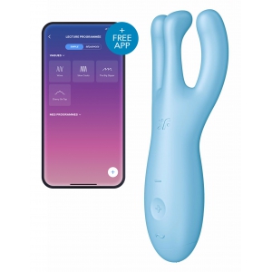 Satisfyer Stimolatore clitorideo connesso Threesome 4 14 cm Tiurquoise