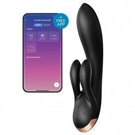 Vibro Rabbit Connected Double Flex Satisfyer 20cm Schwarz