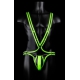 Body Glow Black-Neon Green Singlet