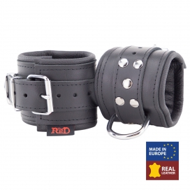The Red Padded Leather Wrist Cuffs Black