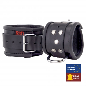 The Red Leather cuffs for wrists Black