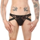 Low-waist See-through Lace Men Sexy Panty BLACK