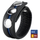 Leather Cockring 3 Pressures Black-Blue