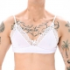 Reggiseno con bordo in pizzo bianco