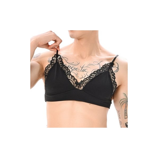 Reggiseno con bordo in pizzo nero