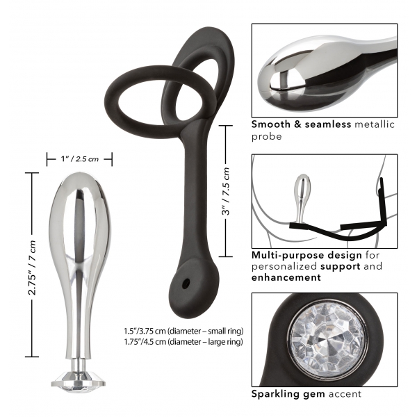 Ballstretcher en Jewel Metalen Plug Teardrop 8 x 2.9cm