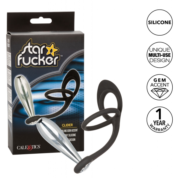 Ballstretcher y Metal Jewel Plug Glider Star Fucker 9 x 2.8cm