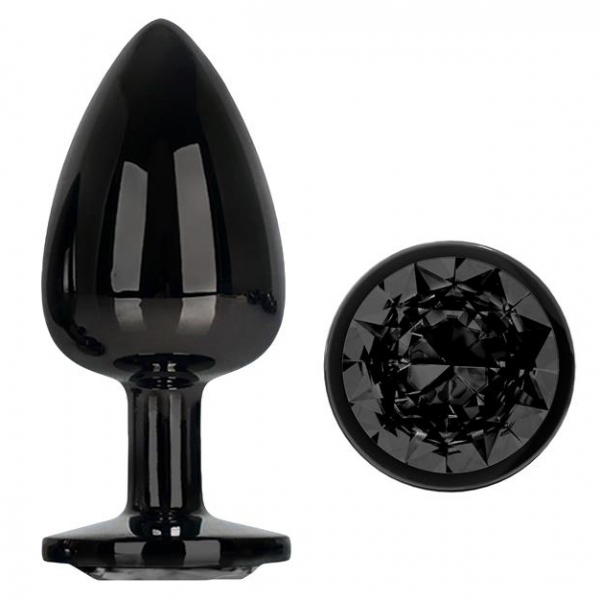 AfterDark Jewel Plug L 8 x 4cm Black