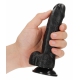 Dildo Balls Curved RealRock 12.5 x 3.6cm Black