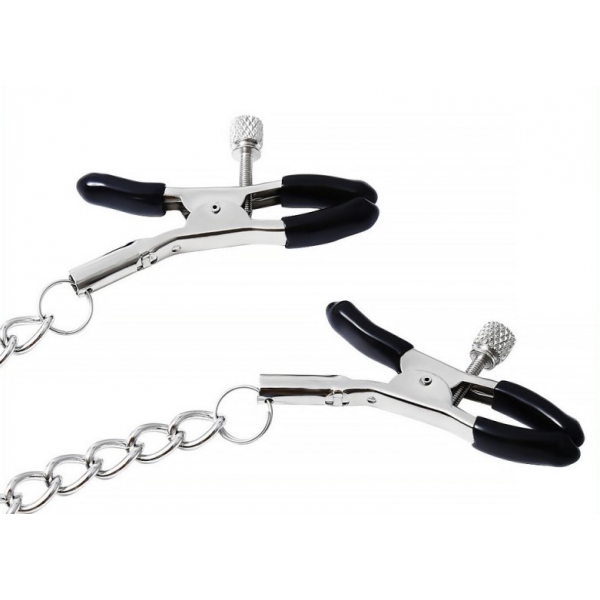 Nipple Clamp With Chain - Bitch